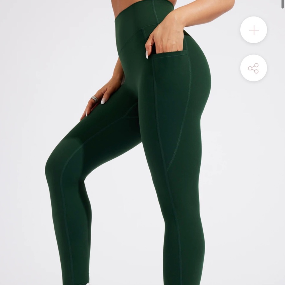 BuffBunny Rosa Pocket Leggings in Avo Green